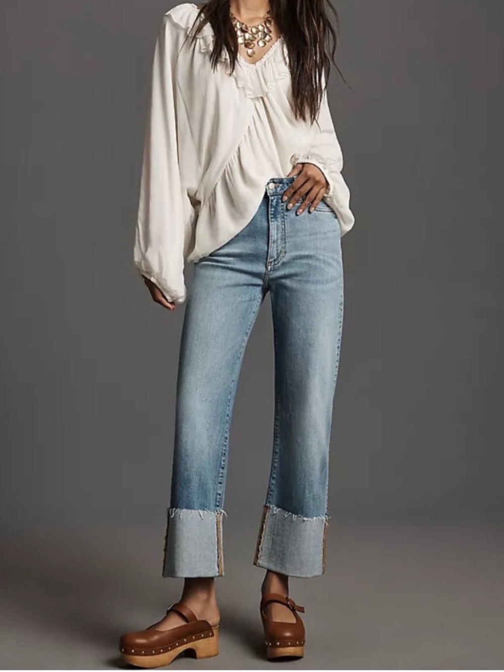 Anthropologie Pilcro Women’s Scotty High Rise Cuffed Straight Leg Jeans 26 Tall